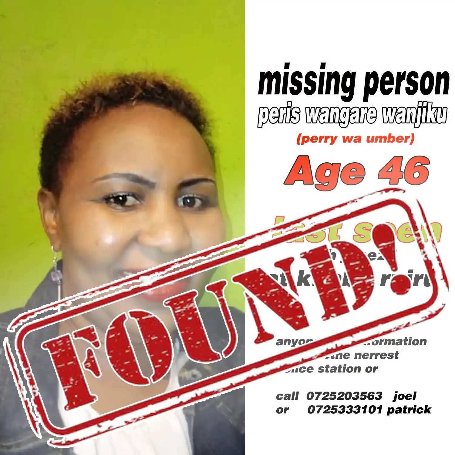 Image from Thika Town Today - 3T: We are glad to announce that Perry Wa Uber has been found, sound and s...