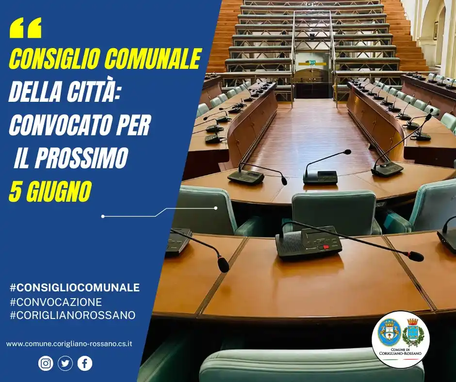 Image from Comune di Corigliano-Rossano : 🗓️ Avviso: Convocazione Consiglio Comunale Il Consiglio Comunale di ...
