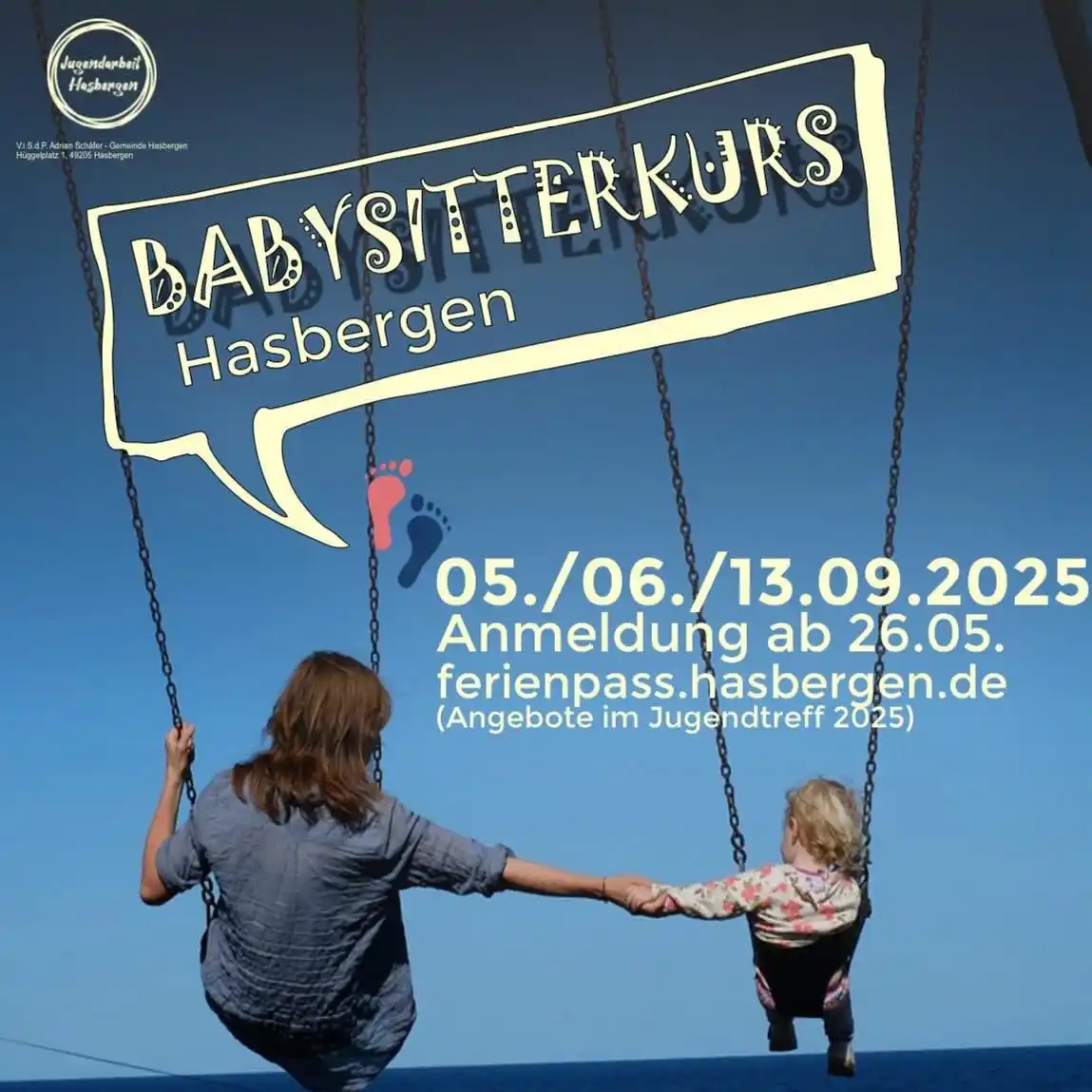 Image from Gemeinde Hasbergen: 📢 *Babysitterkurs in Hasbergen – Werde fit für den Einsatz bei den Kl...