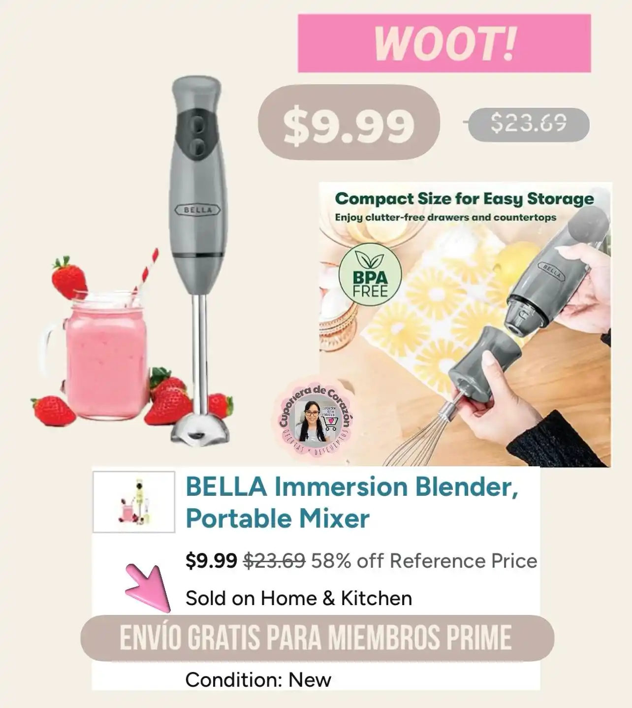 Image from Cuponera de Corazón : 🩷Batidora de mano en oferta a 💥$9.99💥👉🏻no es necesario aplicar có...