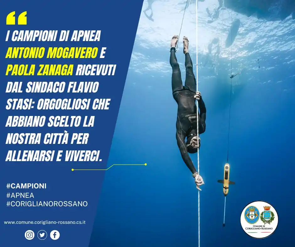 Image from Comune di Corigliano-Rossano : 🏆 *Bellissima notizia per la nostra città!* 🌊 I campioni di apnea di...