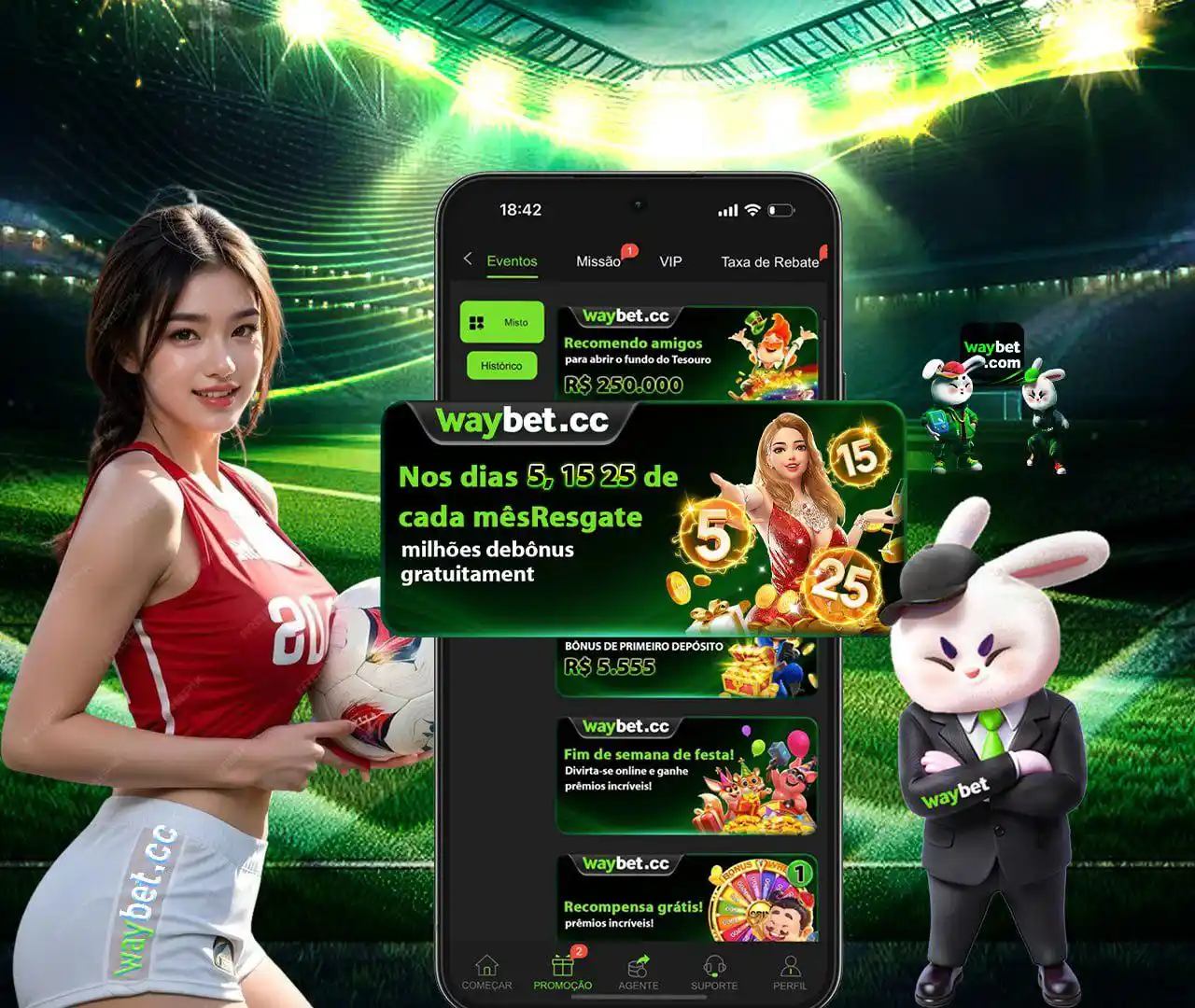 Image from Waybet.com | Canal Oficial ®️: Caros jogadores da Waybet😗 ⏰ A contagem regressiva para a distribuiçã...