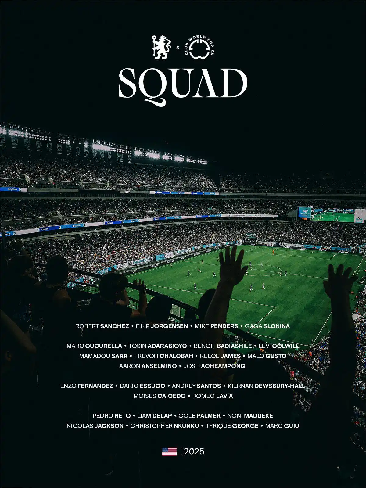 Image from Proudly Chelsea 💙: Chelsea's squad for the 2025 Club World Cup is here 🇺🇸🔥 Delap, M...