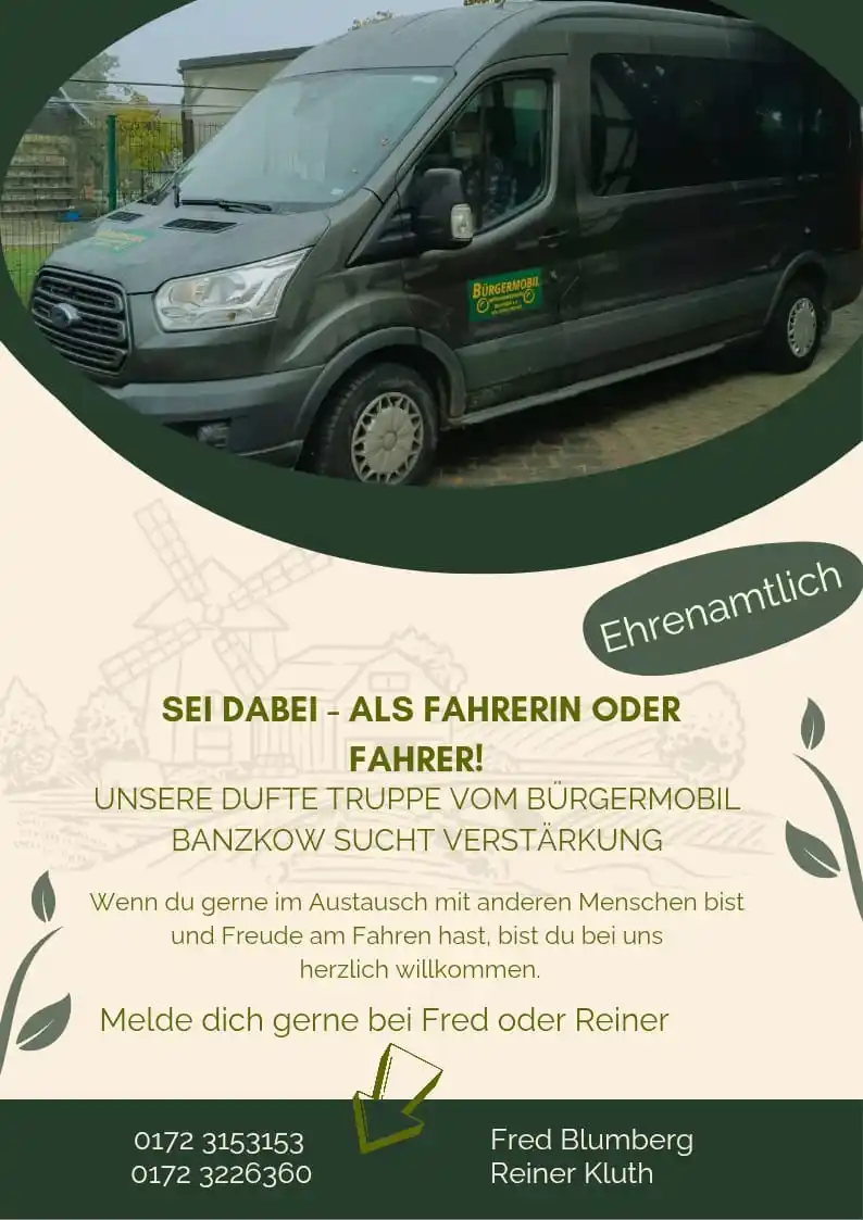 Image from Annas LADEN Schaukasten Crivitz & Umgebung: Du möchtest ehrenamtlich tätig sein? Melde dich gern beim Bürgermobil ...