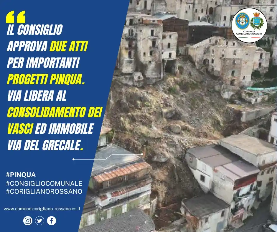 Image from Comune di Corigliano-Rossano : *Durante l'ultimo Consiglio Comunale sono stati approvati gli atti per...