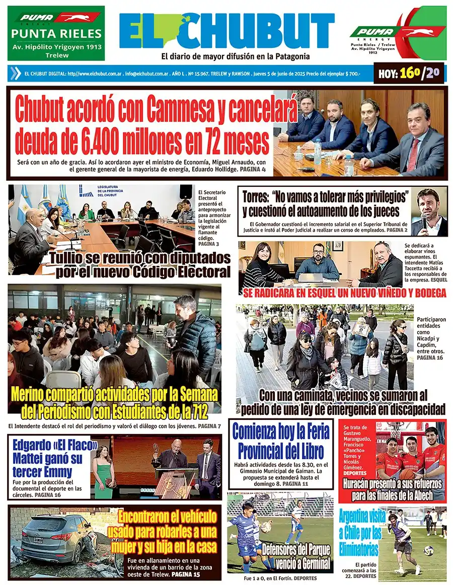 Image from Diario EL CHUBUT: <a class="text-blue-500 hover:underline cursor-pointer" href="/hashtag...