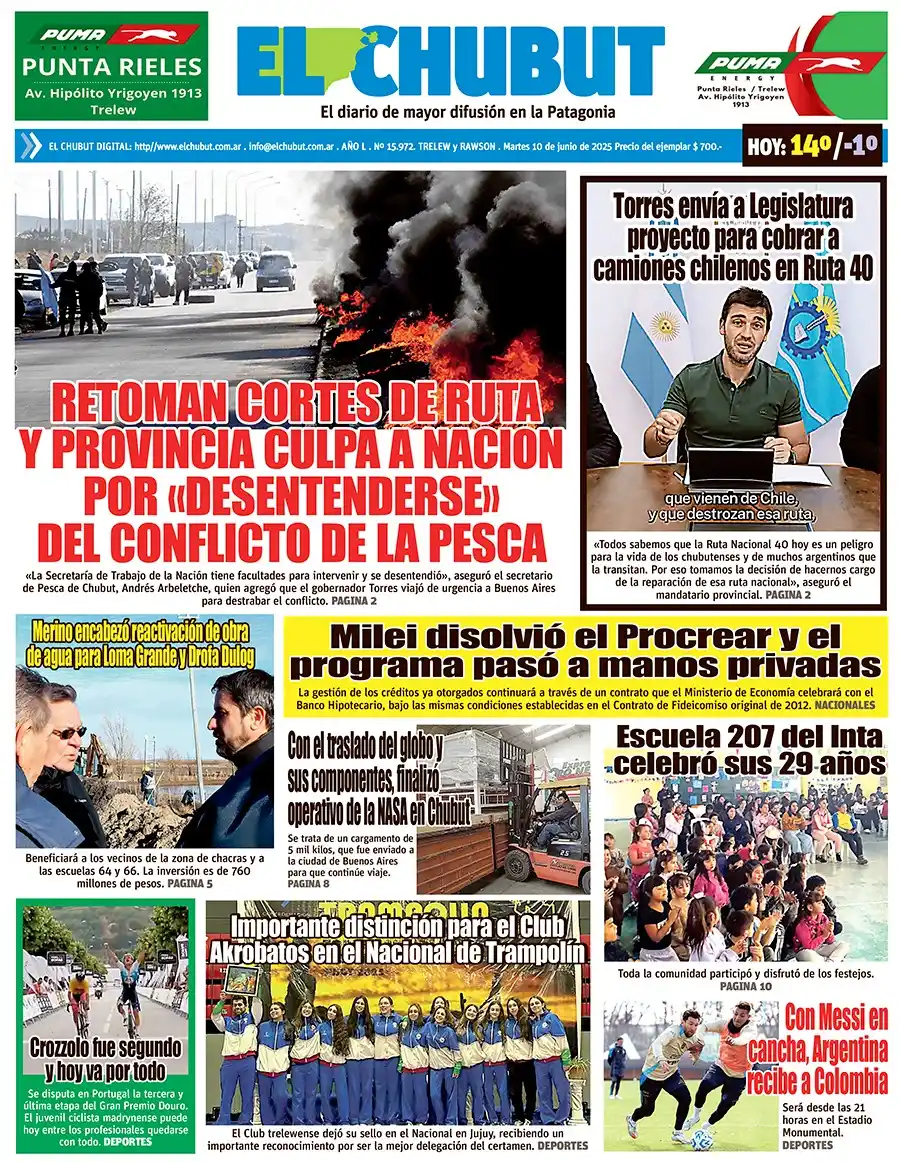 Image from Diario EL CHUBUT: <a class="text-blue-500 hover:underline cursor-pointer" href="/hashtag...