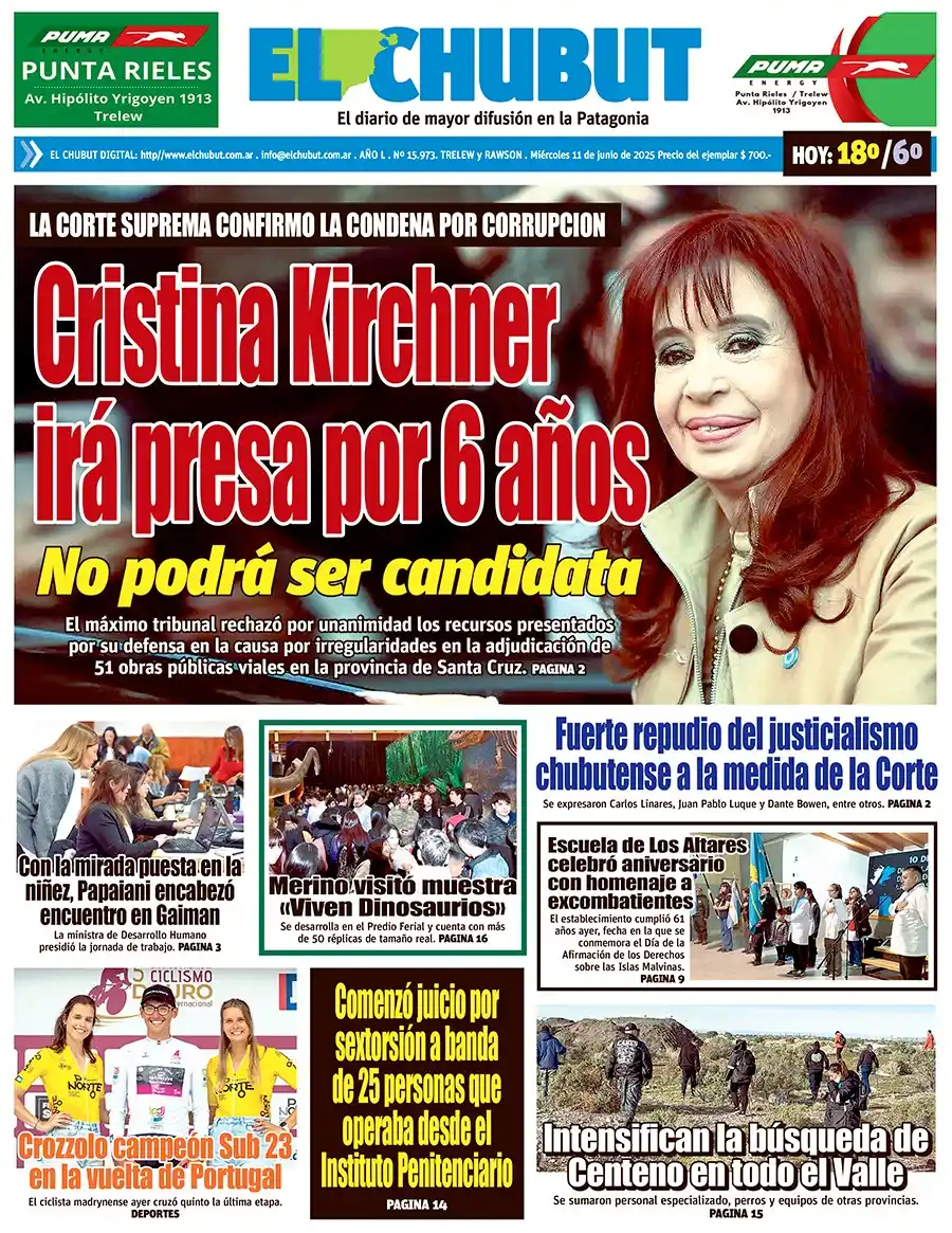 Image from Diario EL CHUBUT: <a class="text-blue-500 hover:underline cursor-pointer" href="/hashtag...
