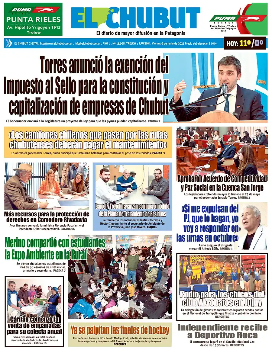 Image from Diario EL CHUBUT: <a class="text-blue-500 hover:underline cursor-pointer" href="/hashtag...