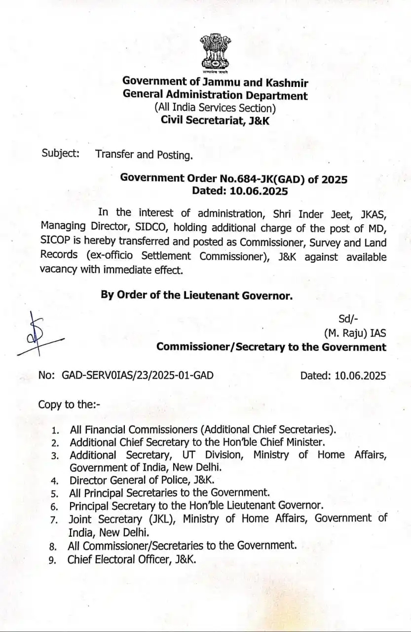 Image from Govt. Orders Only: *GAD Transfers and Postings*...