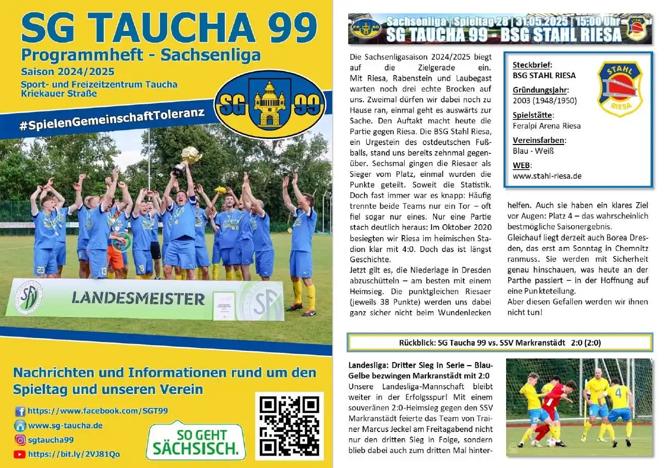 Image from SG Taucha 99: ππππ’π¨π₯πππ‘ ππ’ 28. πΊπππππππ ππ£ πππ§ πππππ¨ποΏ½...