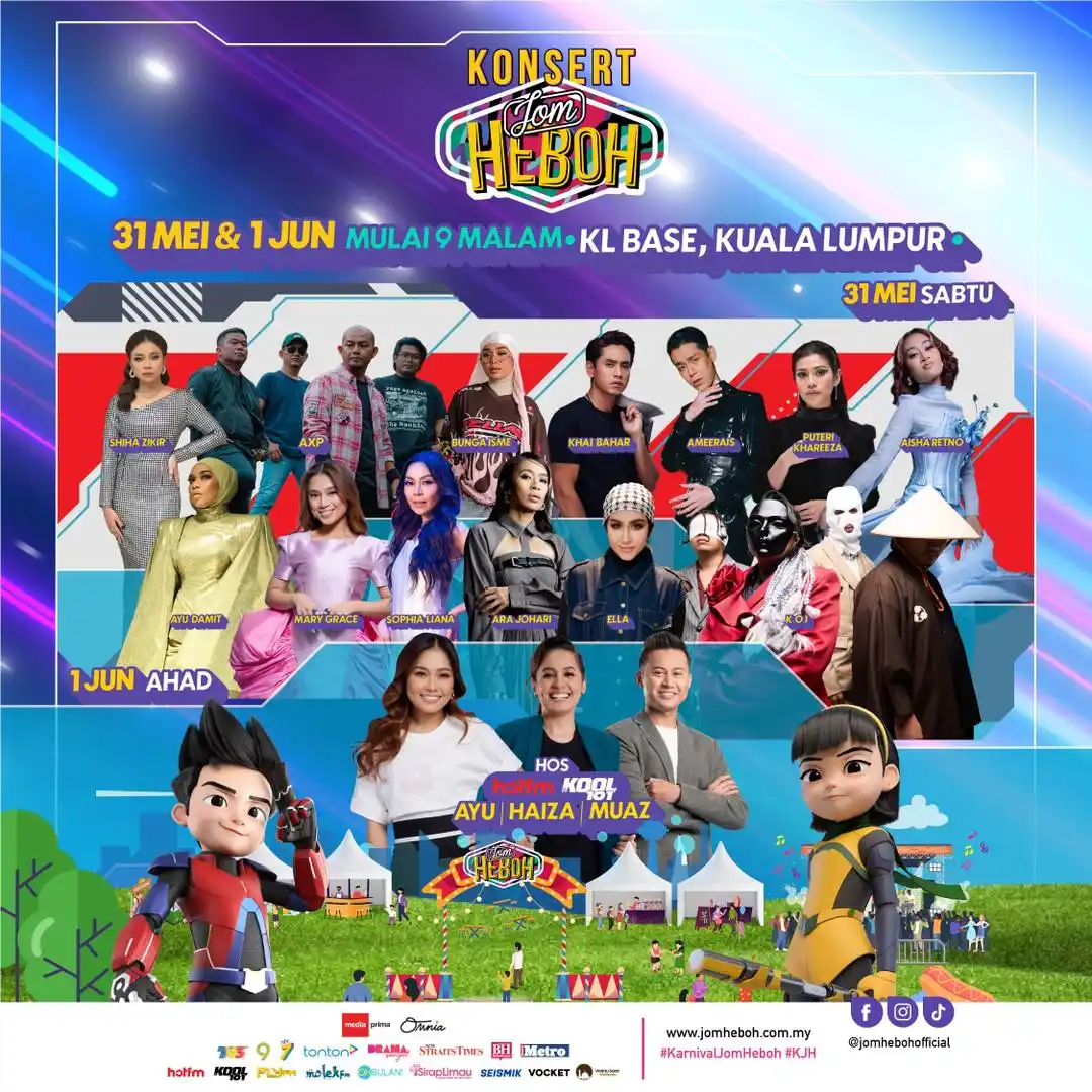 Image from TV3 Malaysia: Konsert Jom Heboh Kuala Lumpur! 🎶🔥 Saksikan persembahan hebat dari b...