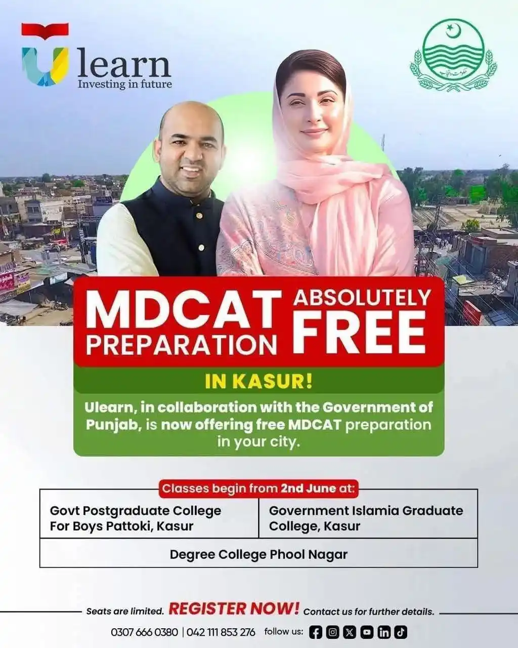 Image from NURSING CHANNEL(Sir Saeed): *MDCAT PREPARATION – ABSOLUTELY FREE IN KASUR* *Offered By:* Ulearn i...