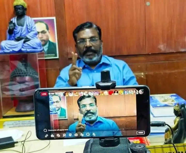 Image from Vck Social Media: *மதச்சார்பின்மை காப்போம்* பேரணி குறித்து தலைவர் *எழுச்சித்தமிழர்* அவர்...