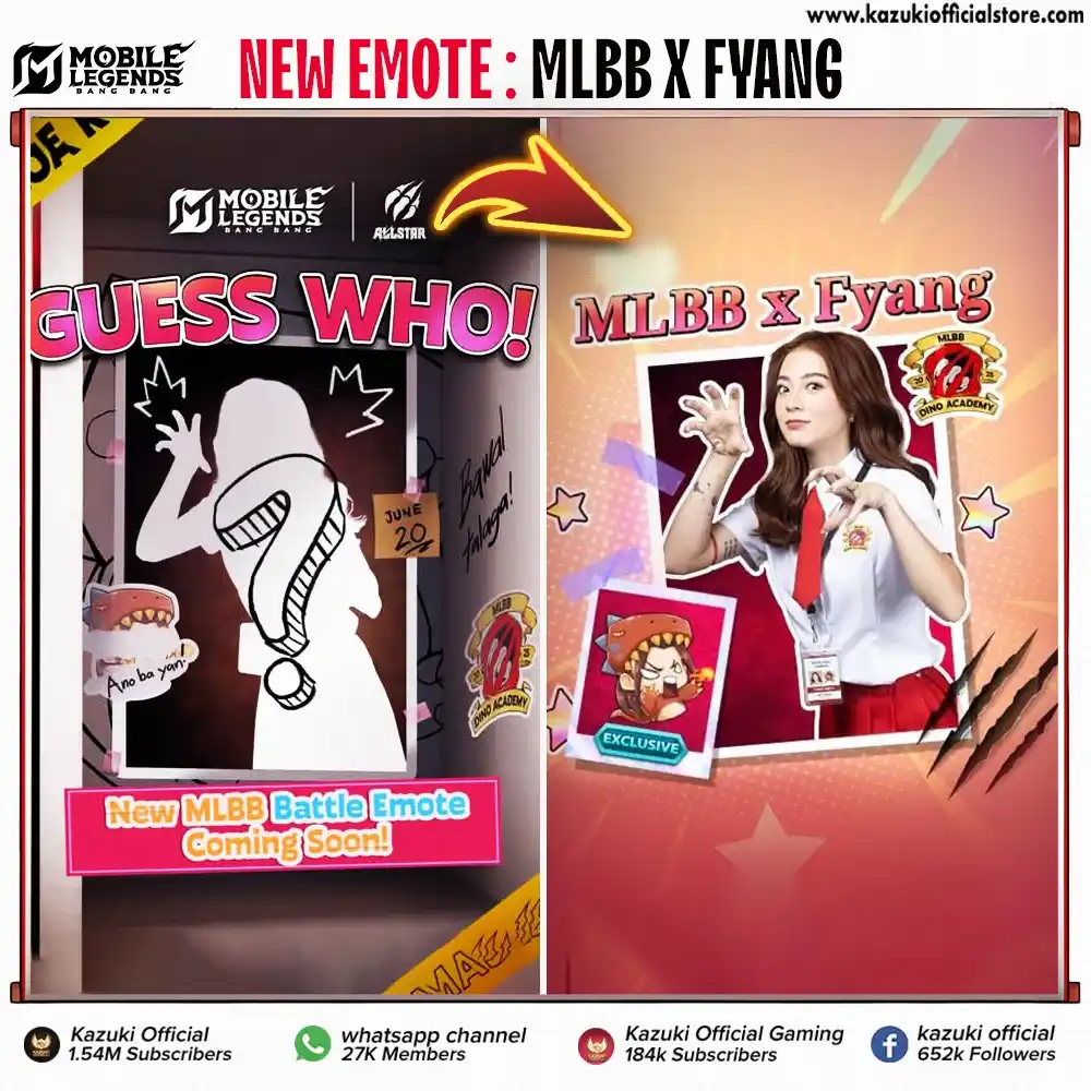 Image from Kazuki Official: 🎉 NEW PH-EXCLUSIVE EMOTE: MLBB x FYANG! A special battle emote is dr...