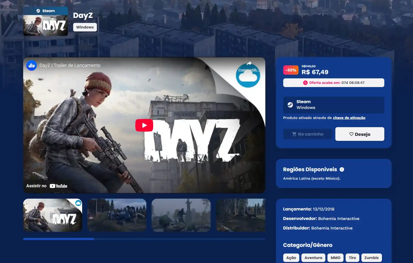 Image from Ofertas - GamePlaysCassi: Nunca mais ficou por R$ 40 essa bagaça. DayZ por R$ 67,49 na Nuuvem, ...