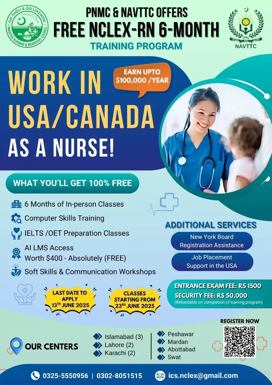 Image from NURSING CHANNEL(Sir Saeed): PNMC & NAVTTC Offers Free NCLEX -RN 6 - Month Training Program La...