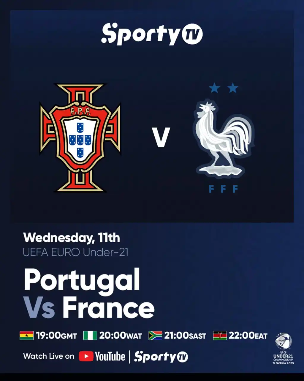 Image from SportyTV: 🇵🇹 Portugal U-21 vs France U-21 🇪🇸 [On SportyTV & YouTube]  Watch ...