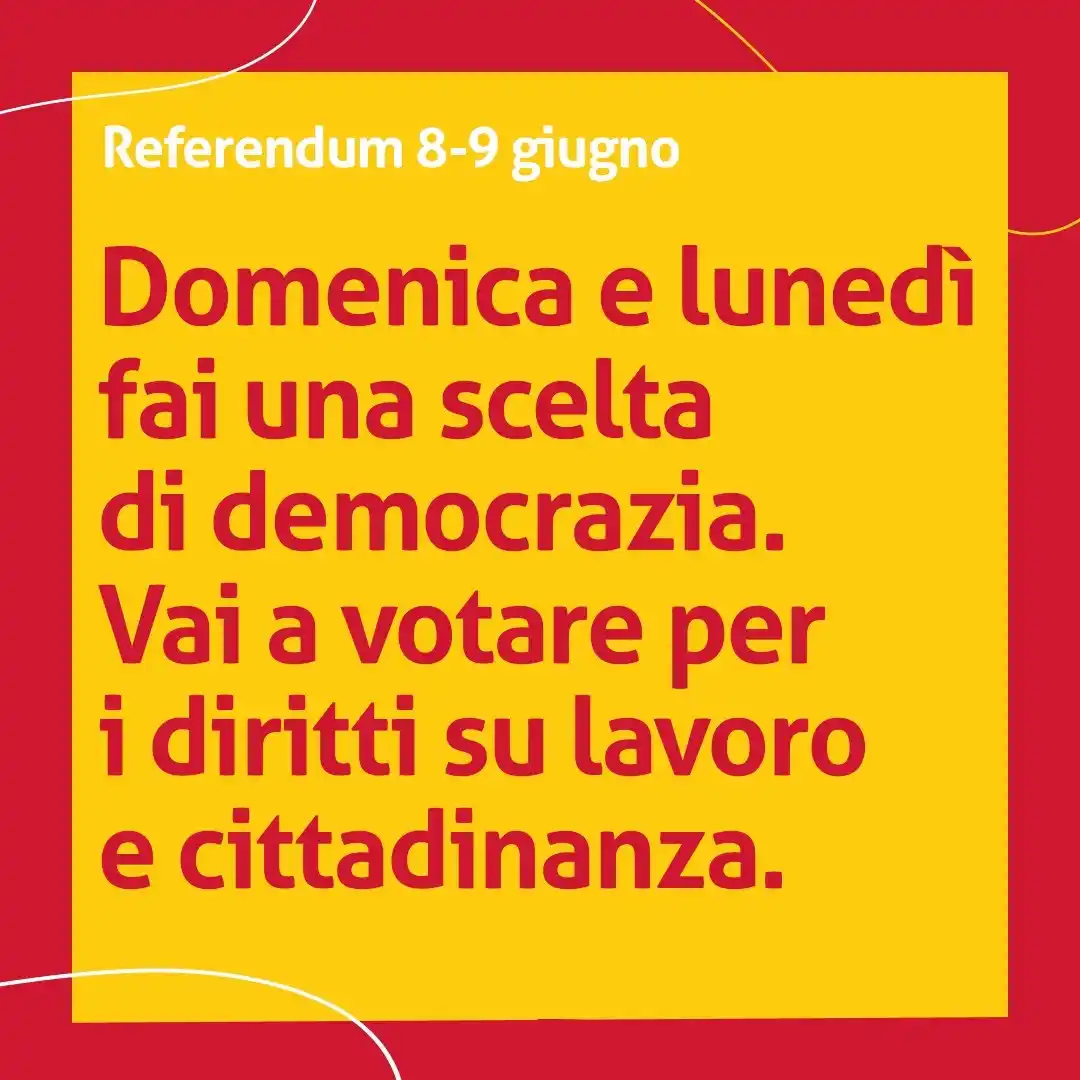 Image from FLC CGIL nazionale: 🟥 *REFERENDUM LAVORO E CITTADINANZA* Andare a votare significa scegli...
