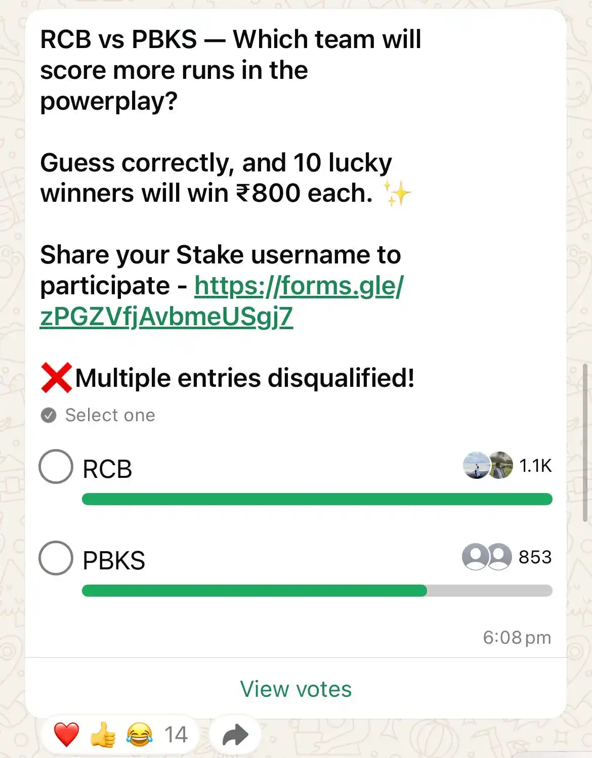 Image from Stake India Community 🇮🇳: Results & Announcement 📣 You predicted it right. RCB secured their w...