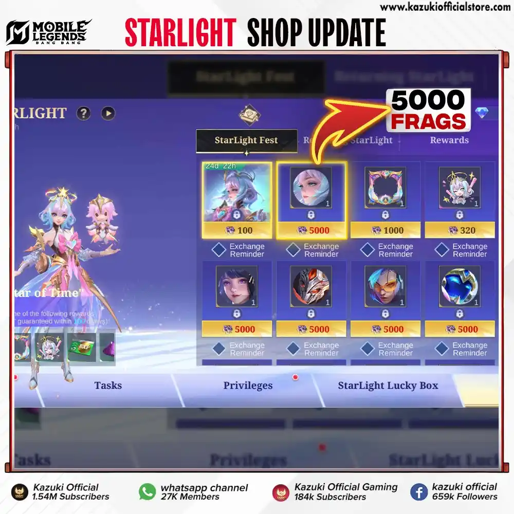 Image from Kazuki Official: ✨ STARLIGHT SHOP UPDATE! Moonton finally heard us—Angela’s Annual Sta...