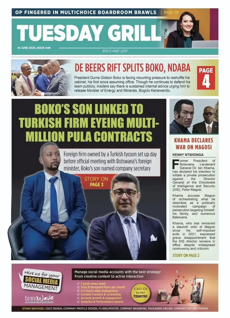 Image from The Hotwire Family of Brands : *TUESDAY GRILL* *LEAD STORY/S* Boko’s son linked to Turkish firm eye...