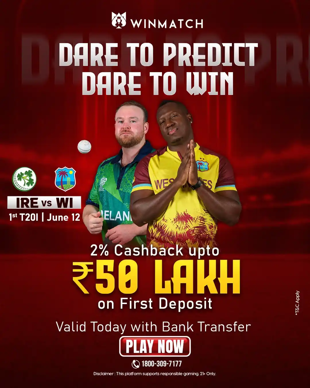 Image from Winmatch 365: 🔥 TURN YOUR PREDICTION INTO PROFIT! 💰🏏 Ireland 🇮🇪 vs West Indies ...