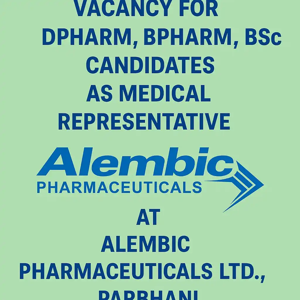 Image from GPATINDIA.COM: *Vacancy for DPharm, BPharm, BSc candidates as Medical Representative ...