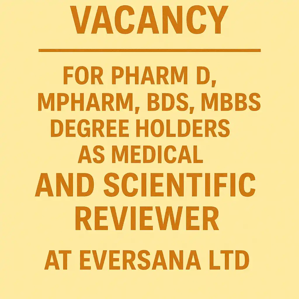 Image from GPATINDIA.COM: *Vacancy for Pharm D, MPharm, BDS, MBBS degree holders as Medical and ...