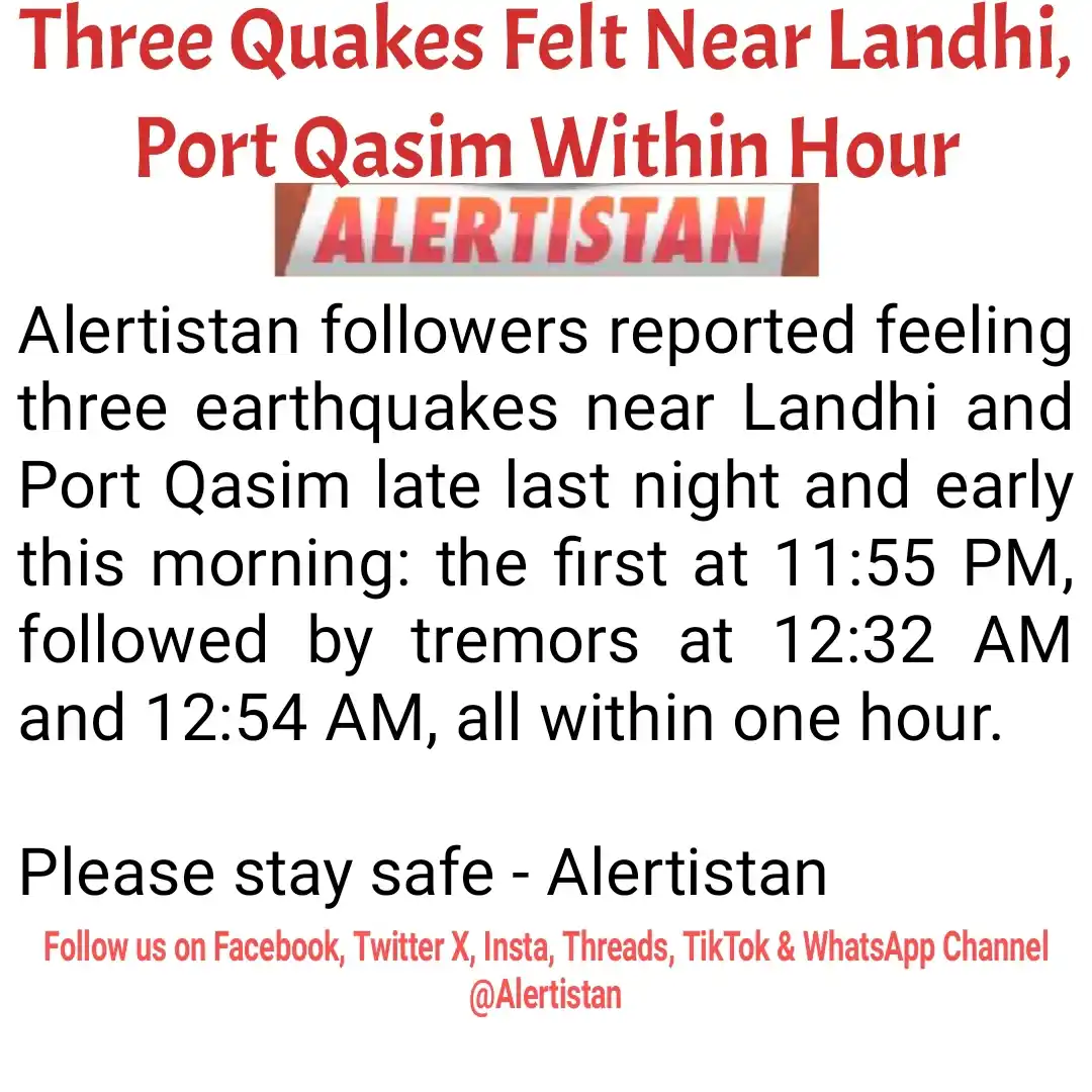 Image from Alertistan: *Alertistan Earthquake Alert | Karachi* <a class="text-blue-500 hover...