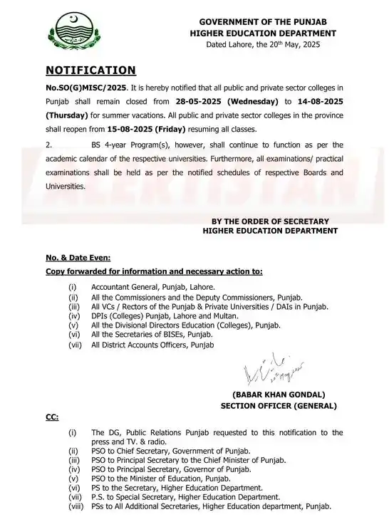 Image from Alertistan: *Alertistan Holiday Alert | Punjab*  _Holidays in Education Institutio...