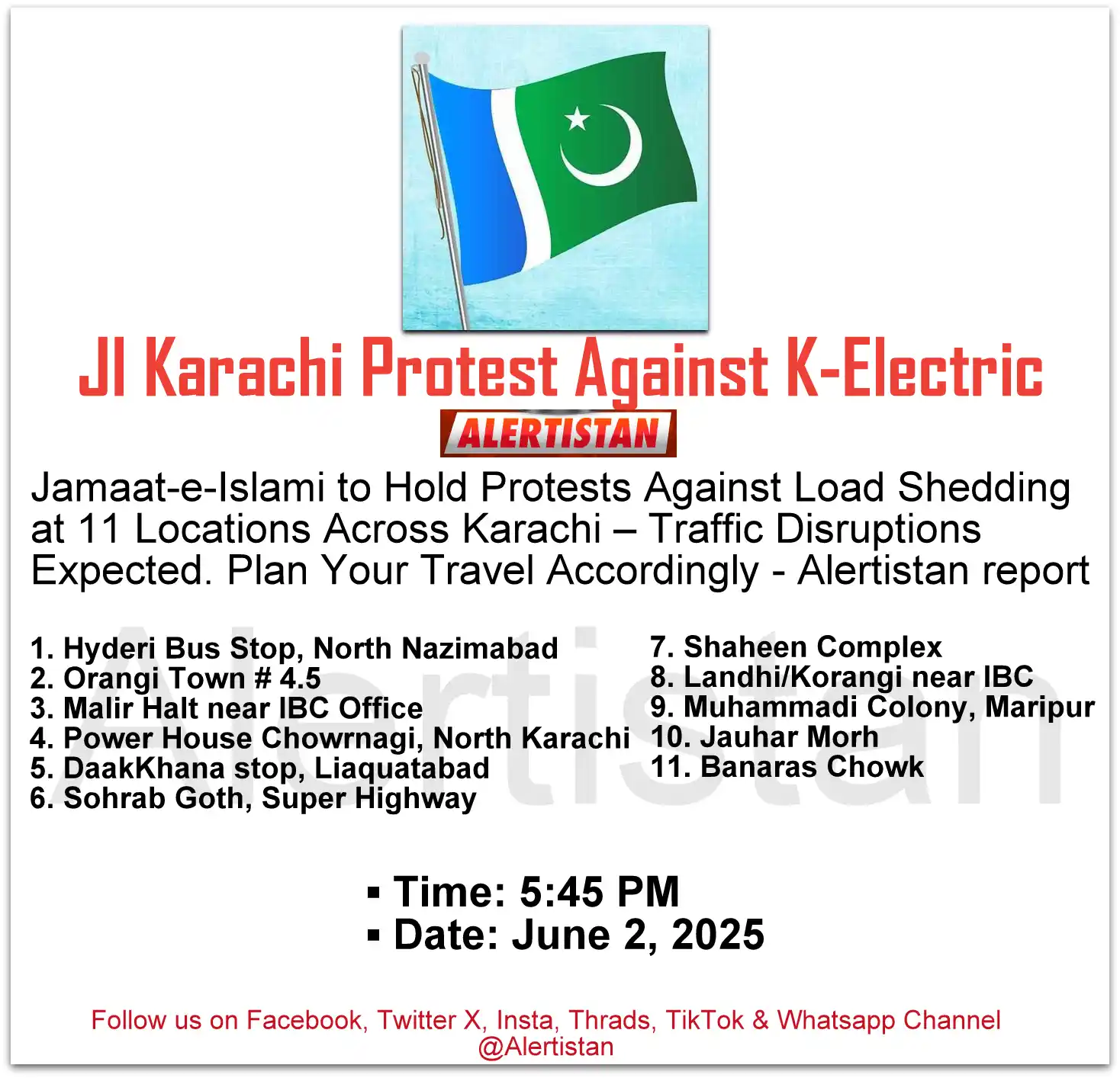 Image from Alertistan: *Alertistan Protest Alert | Karachi*  Issi saal aur aj shaam 🙂  <a cl...