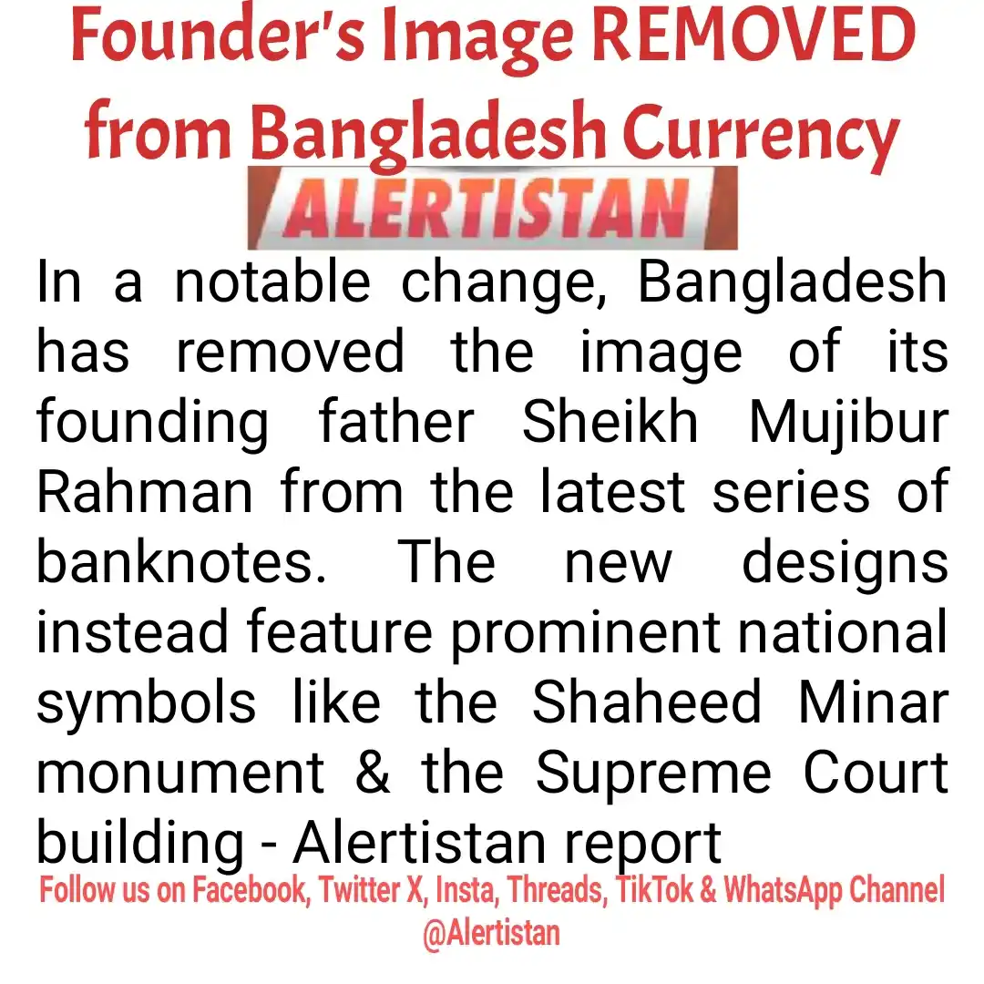 Image from Alertistan: *Alertistan Report | Founder's image cut from Bangladesh currency* 👀 ...