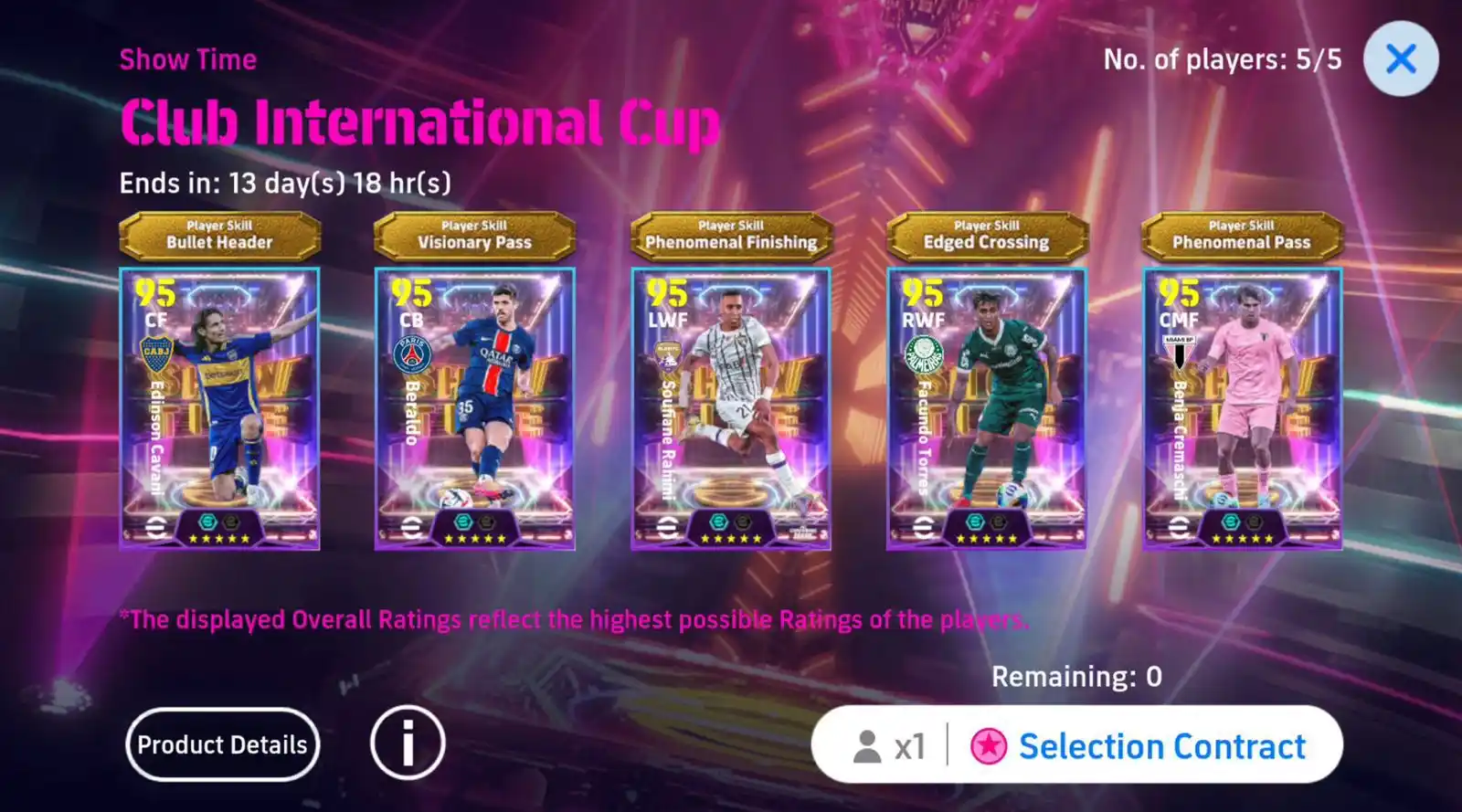 Image from TUNDHEX-eFootball™Hub: *All Showtime Confirmed* *Showtime Club international Cup* ◎Edinson...