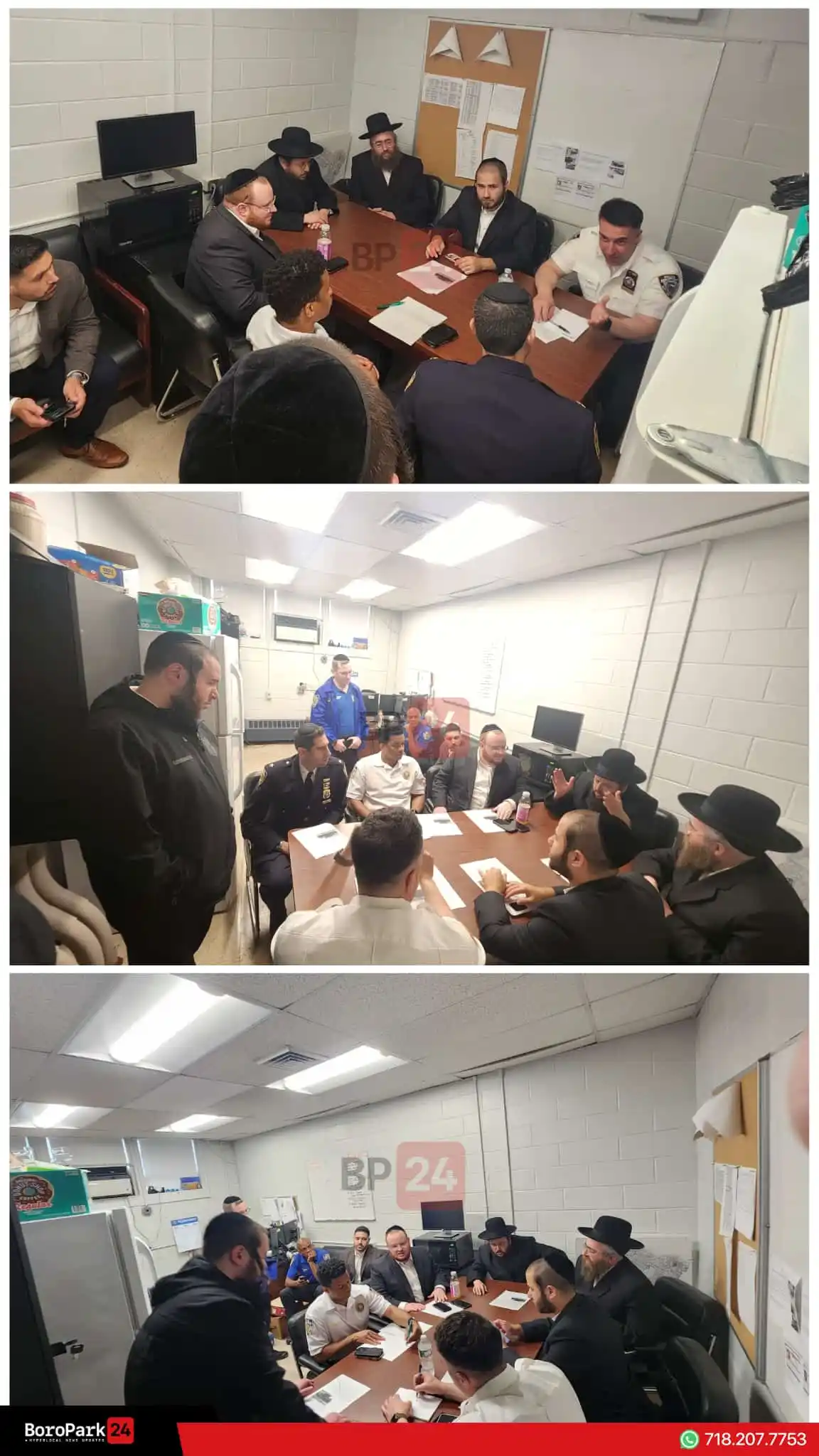 Image from BoroPark24: Askunim of Mosdos Gur and Boro Park Shomrim meeting with NYPD in prepa...