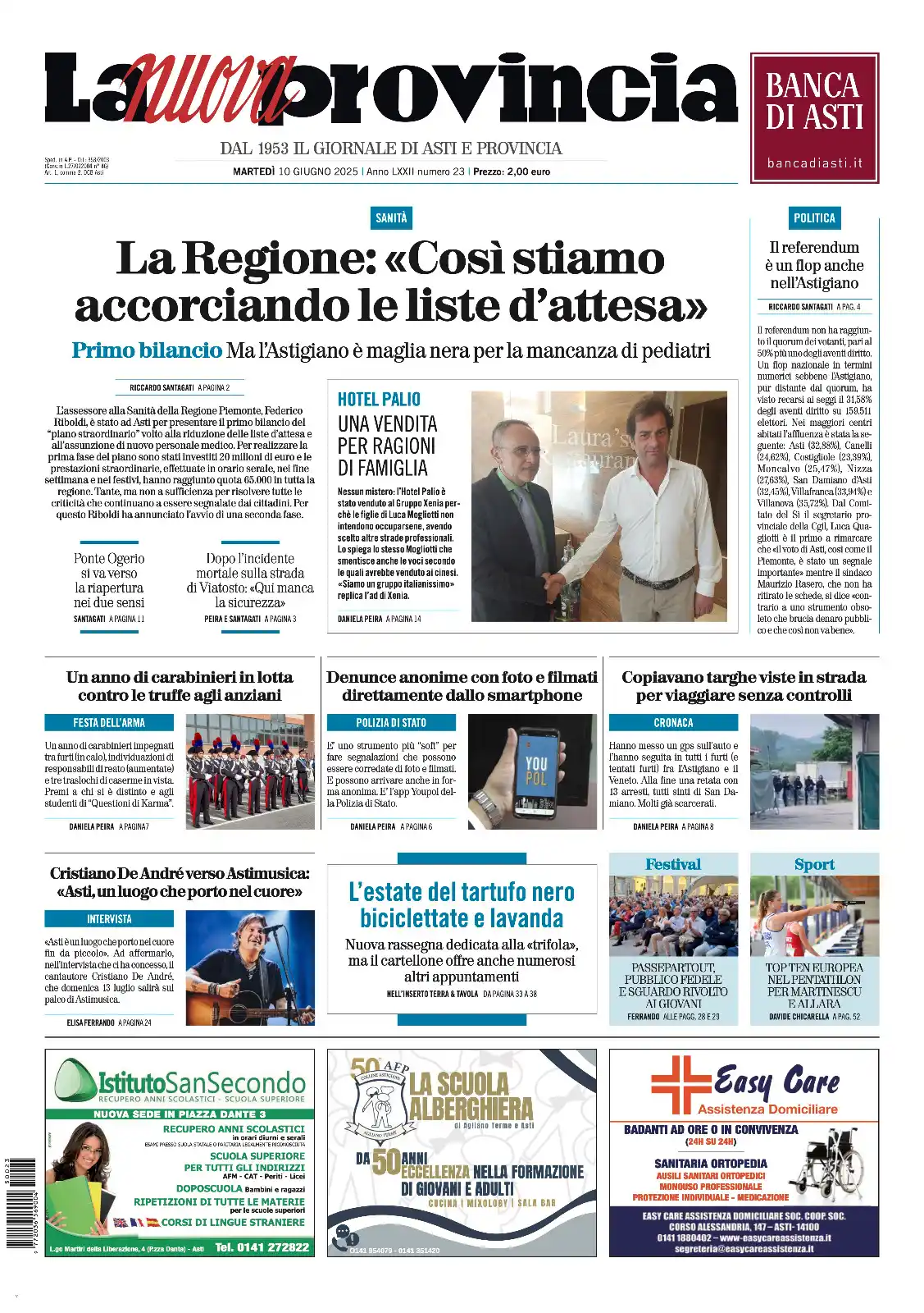 Image from La Nuova Provincia di Asti - Martedì in edicola (https://lanuovaprovincia.it): Buongiorno. Ecco la PRIMA PAGINA de La Nuova Provincia che trovate in ...