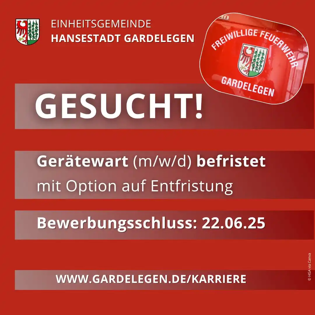Image from Hansestadt Gardelegen: Die Hansestadt Gardelegen sucht zum nächstmöglichen Zeitpunkt einen Ge...