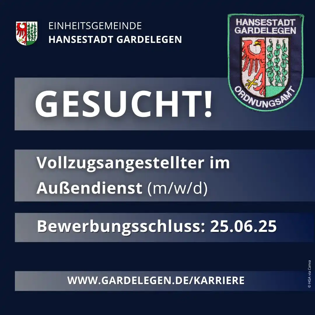 Image from Hansestadt Gardelegen: Die Hansestadt Gardelegen sucht zum nächstmöglichen Zeitpunkt einen Vo...
