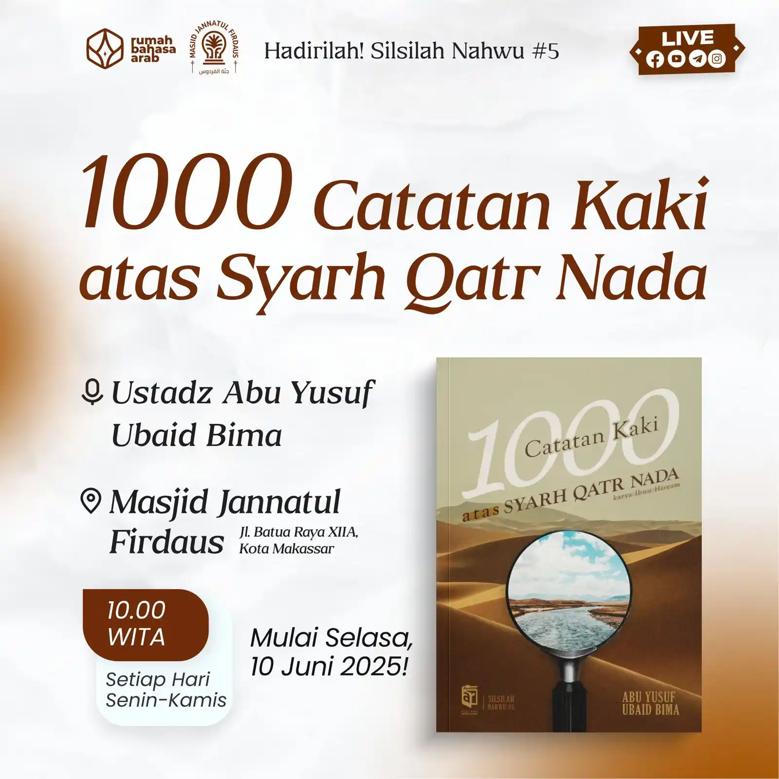 Image from Rumah Bahasa Arab : 📜 Hadirilah! Kajian Nahwu Lanjutan: *1000 CATATAN KAKI ATAS SYARH QA...