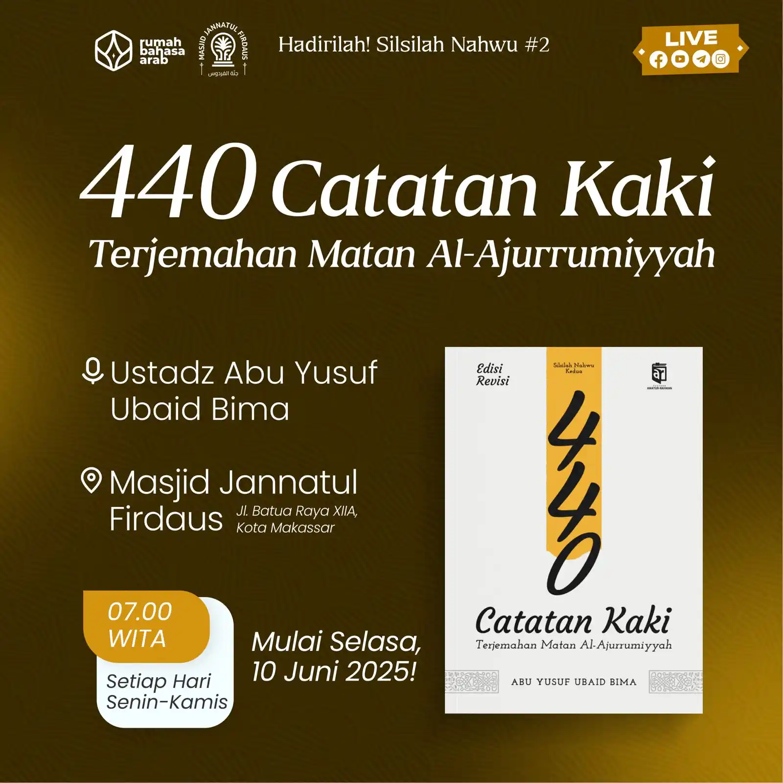 Image from Rumah Bahasa Arab : 📜 Hadirilah! Kajian Nahwu Lanjutan: *440 CATATAN KAKI TERJEMAHAN MAT...