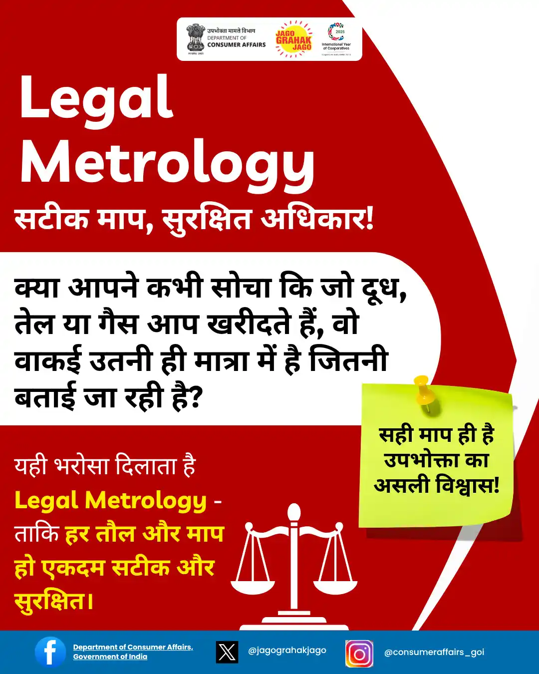 Image from Department of Consumer Affairs, Government of India: Legal Metrology: सटीक माप, आपकी सुरक्षा और हर खरीदारी में सही वज़न का ...