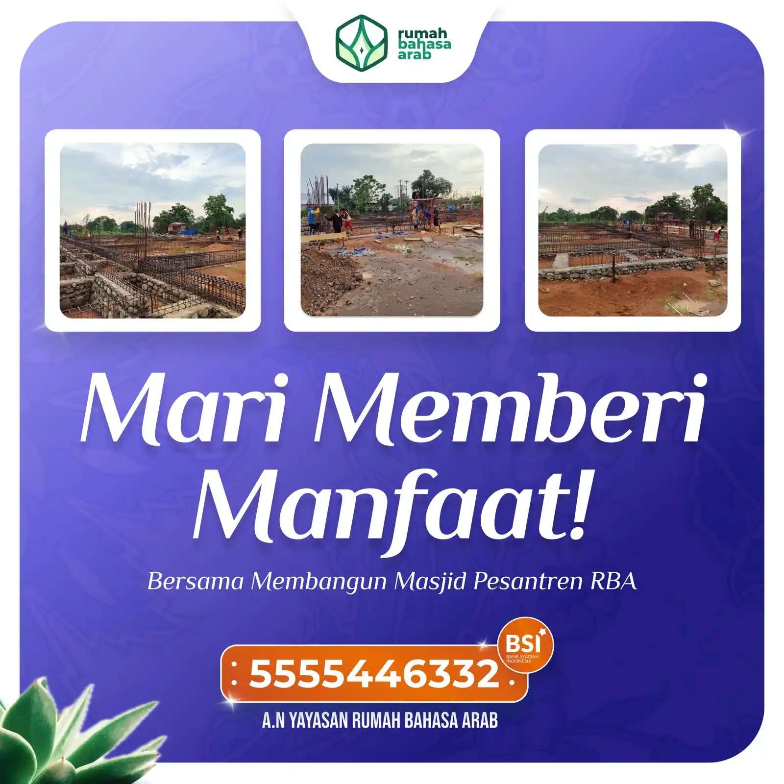 Image from Rumah Bahasa Arab : *MARI MEMBERI MANFAAT!* 🏗️ _Bersama Membangun Masjid Pesantren Rumah...