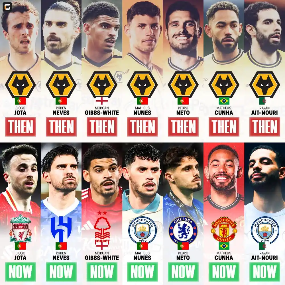 Image from Football Live Updates [ B4X SPORTS ]: Once upon a time at Wolverhampton..  🇵🇹 Diogo Jota (28,CF) : Liverpo...