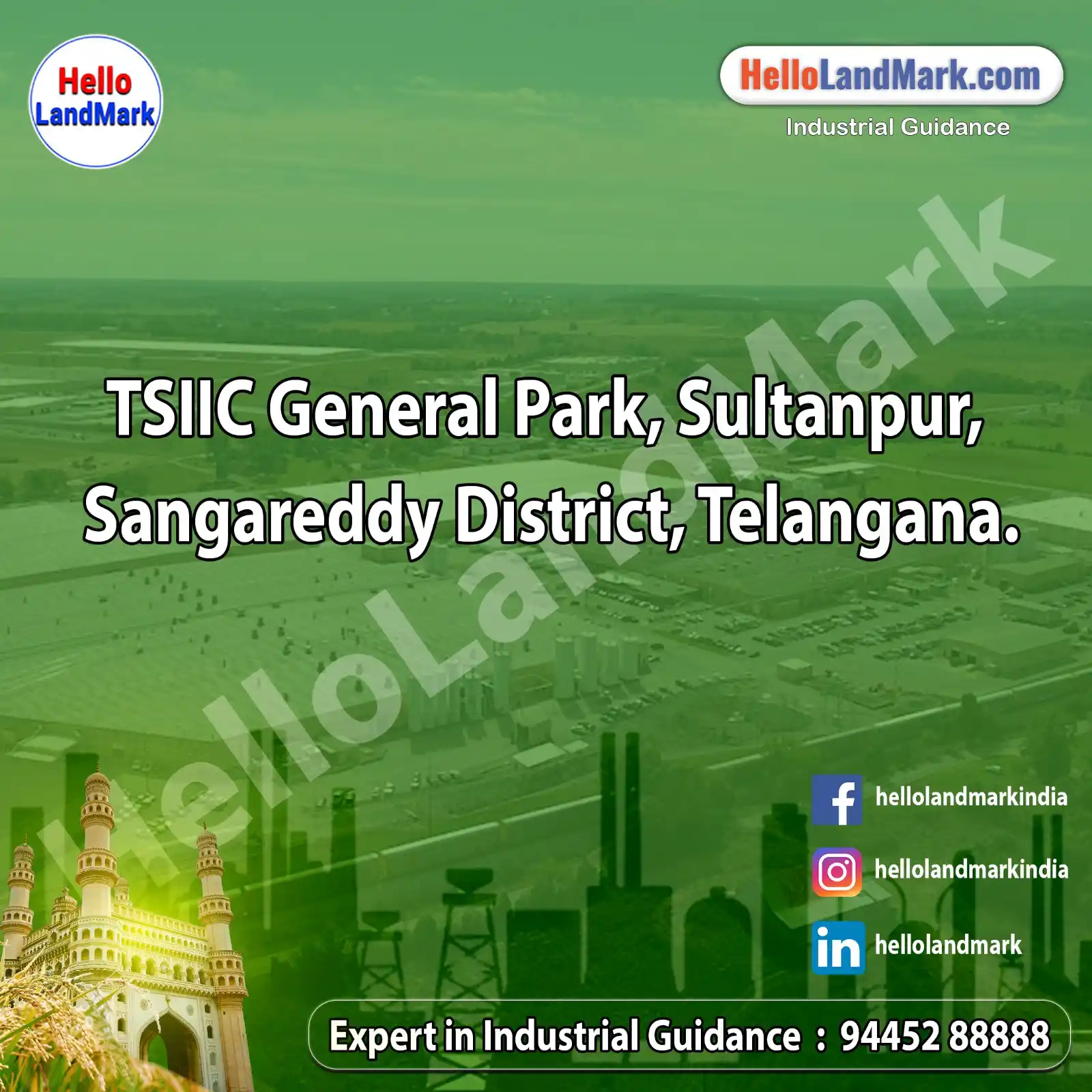 Image from Hello LandMark - Industrial: *TSIIC General Park, Sultanpur, Sangareddy District, Telangana* *Intr...