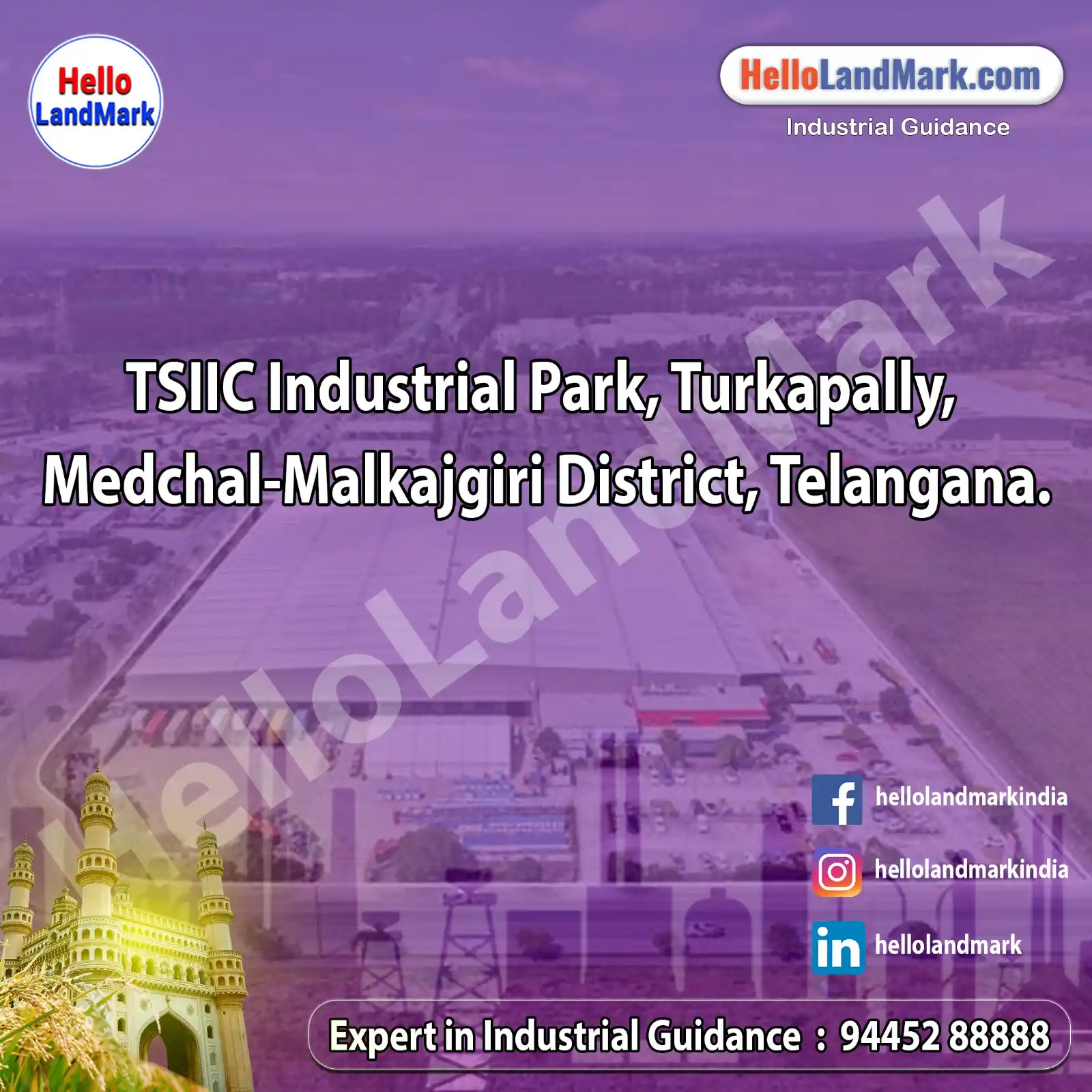 Image from Hello LandMark - Industrial: *TSIIC Industrial Park, Turkapally, Medchal-Malkajgiri District, Telan...