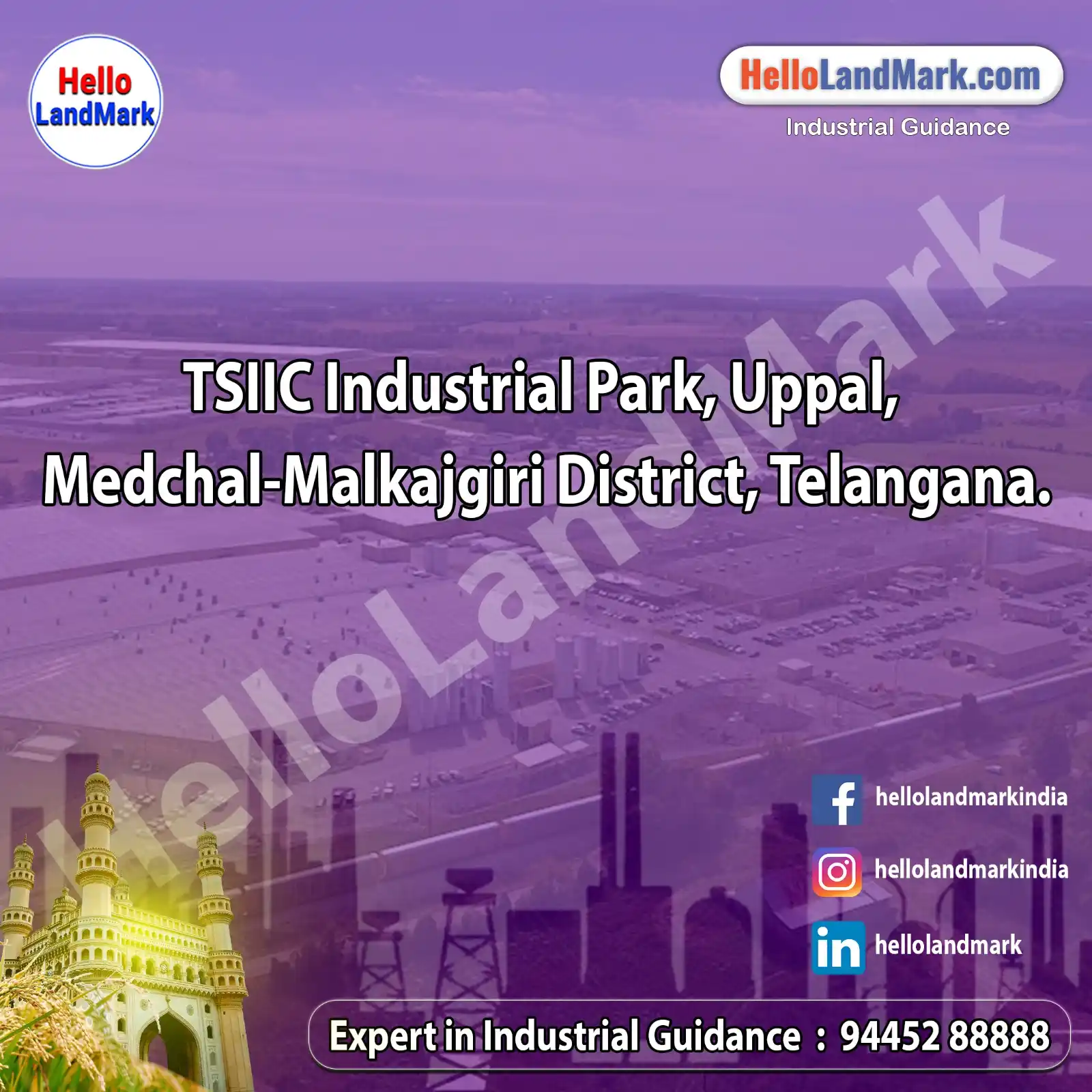 Image from Hello LandMark - Industrial: *TSIIC Industrial Park, Uppal, Medchal-Malkajgiri District, Telangana*...