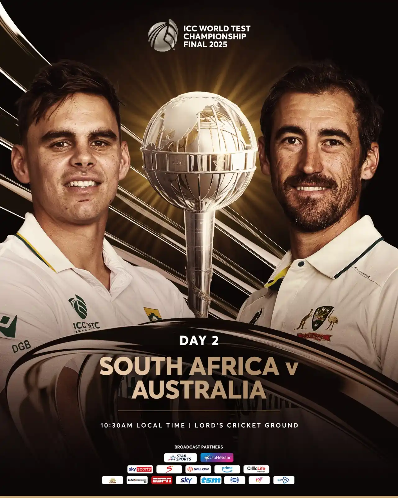 Image from ICC: Will the Australia bowlers continue to dominate on or will South Afric...
