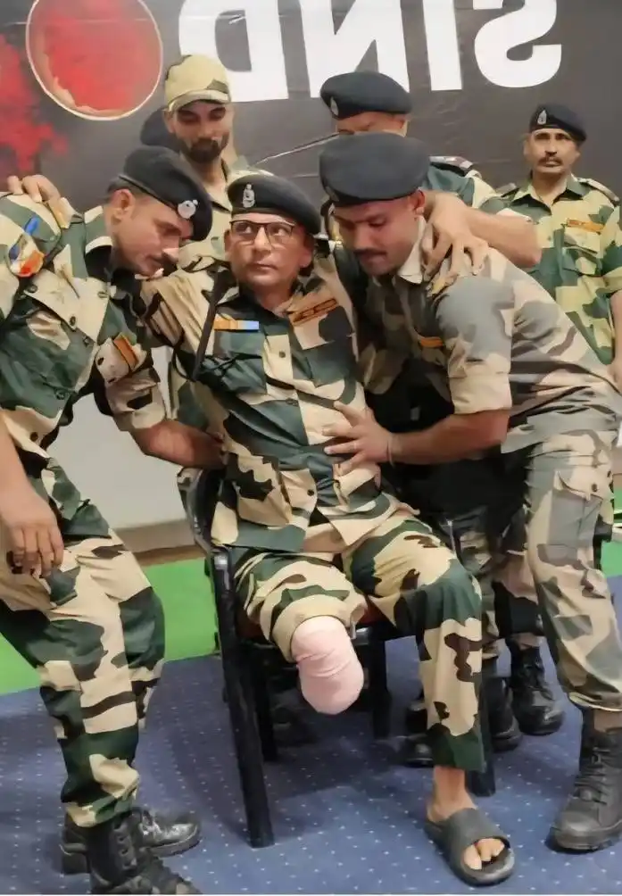 Image from Major Madhan Kumar: BSF jawan Vyas Dev who lost one leg in Operation Sindoor!...