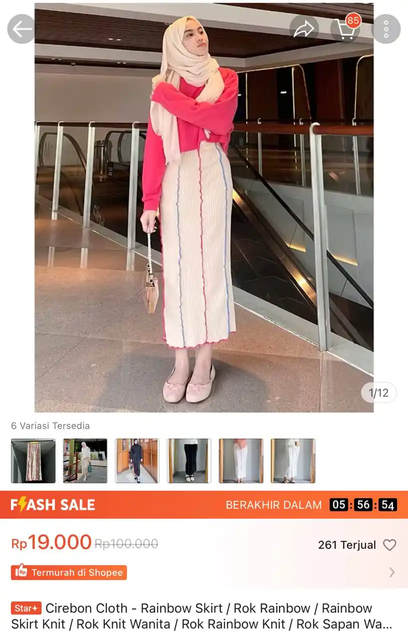 Image from Racun Shopee Receh: Cirebon Cloth - Rainbow Skirt / Rok Rainbow / Rainbow Skirt Knit / Rok...