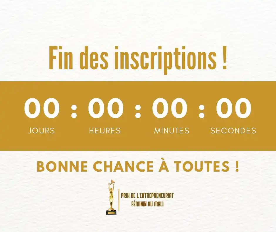 Image from Prix de l’Entrepreneuriat Féminin au Mali 🇲🇱 : Clôture des inscriptions ! Les inscriptions pour la 2ème édition du P...